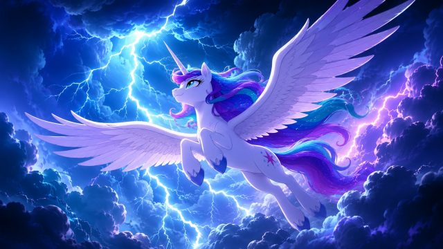 Storm Pegasus Flight Unicorn Wallpaper
