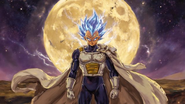Vegeta Under the Full Moon Wallpaper