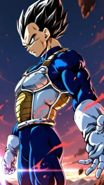 Vegeta Calm Night Aura Wallpaper