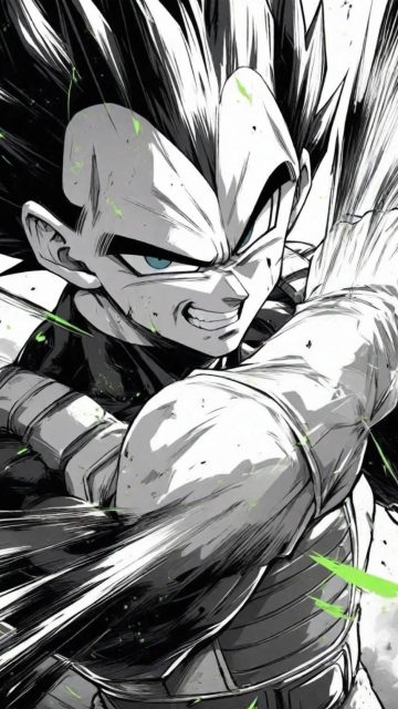 Vegeta Manga Action Panel Wallpaper