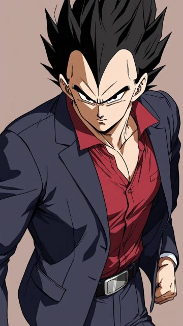 Modern Suit Vegeta Portrait Wallpaper