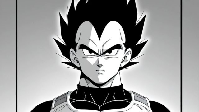Monochrome Vegeta Anime Frame Wallpaper