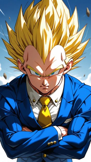 Vegeta Super Saiyan in Blue Suit Wallpaper
