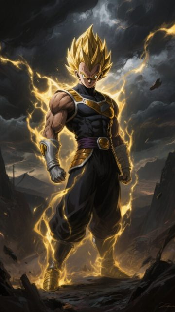 Vegeta Thunderstorm Power Wallpaper