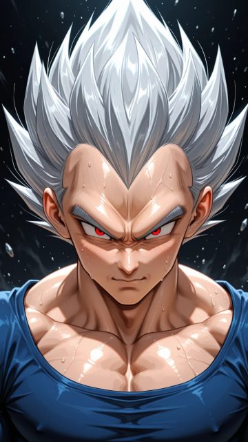 Silver Haired Vegeta Portrait Wallpaper