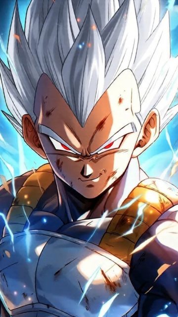 Silver Haired Vegeta Blue Aura Wallpaper