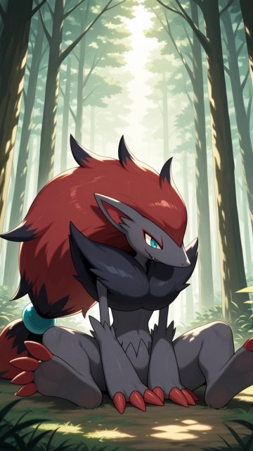 Zoroark in a Misty Forest Wallpaper